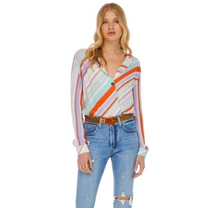 ASTR The Label Motif Body Suit Multi Color Size XS